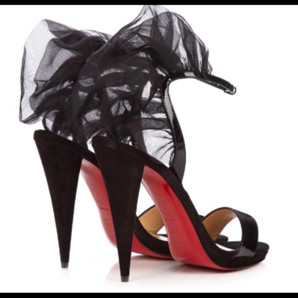 Christian louboutin black suede heels
